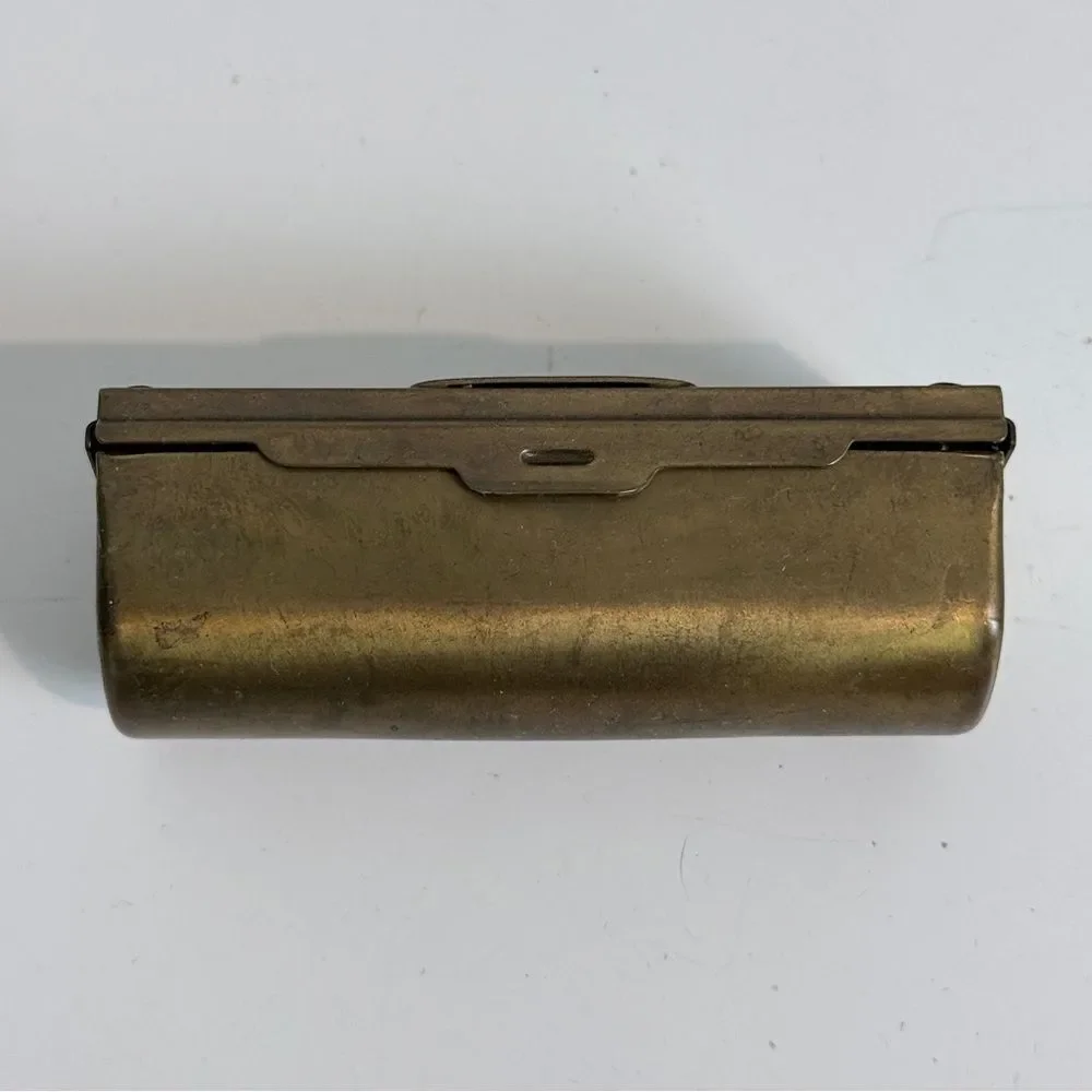 Vintage Brass Lipstick Holder with Mirror 1930-40s